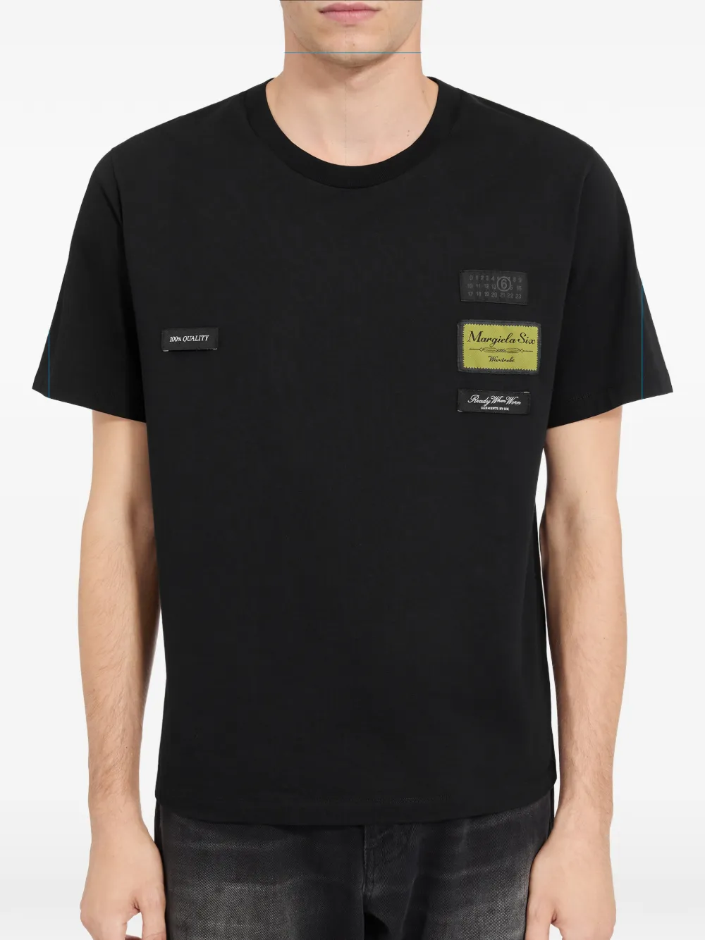 MM6 Maison Margiela T-shirt girocollo con applicazione - Nero
