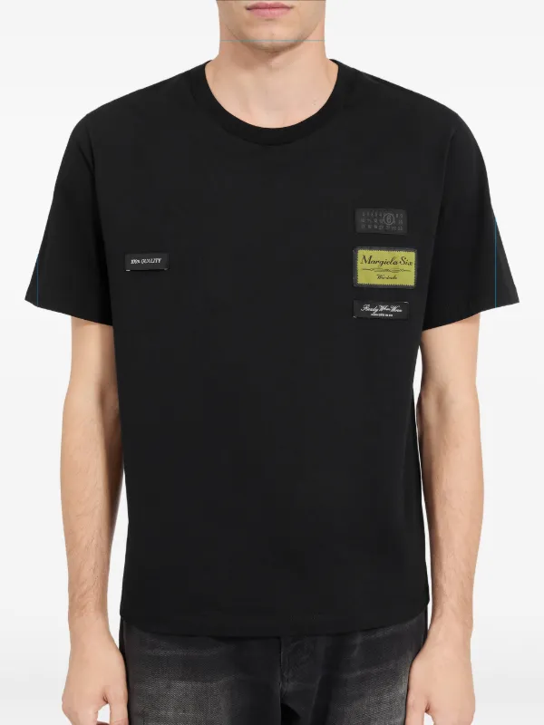 MM6 Maison Margiela Label Patch T-shirt in Black