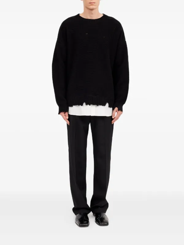 MM6 Maison Margiela crew-neck Sweater | Black | FARFETCH