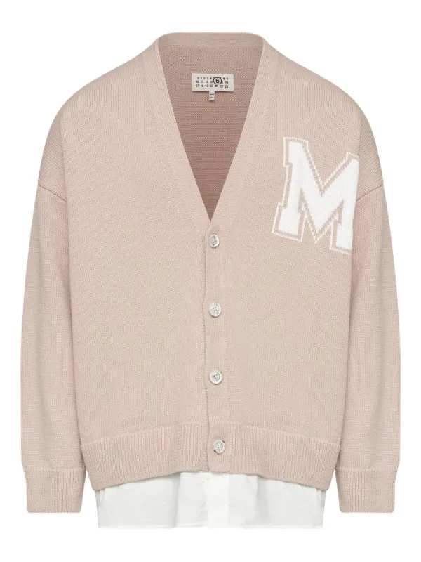 MM6 Maison Margiela Vネック カーディガン | ニュートラル | FARFETCH JP