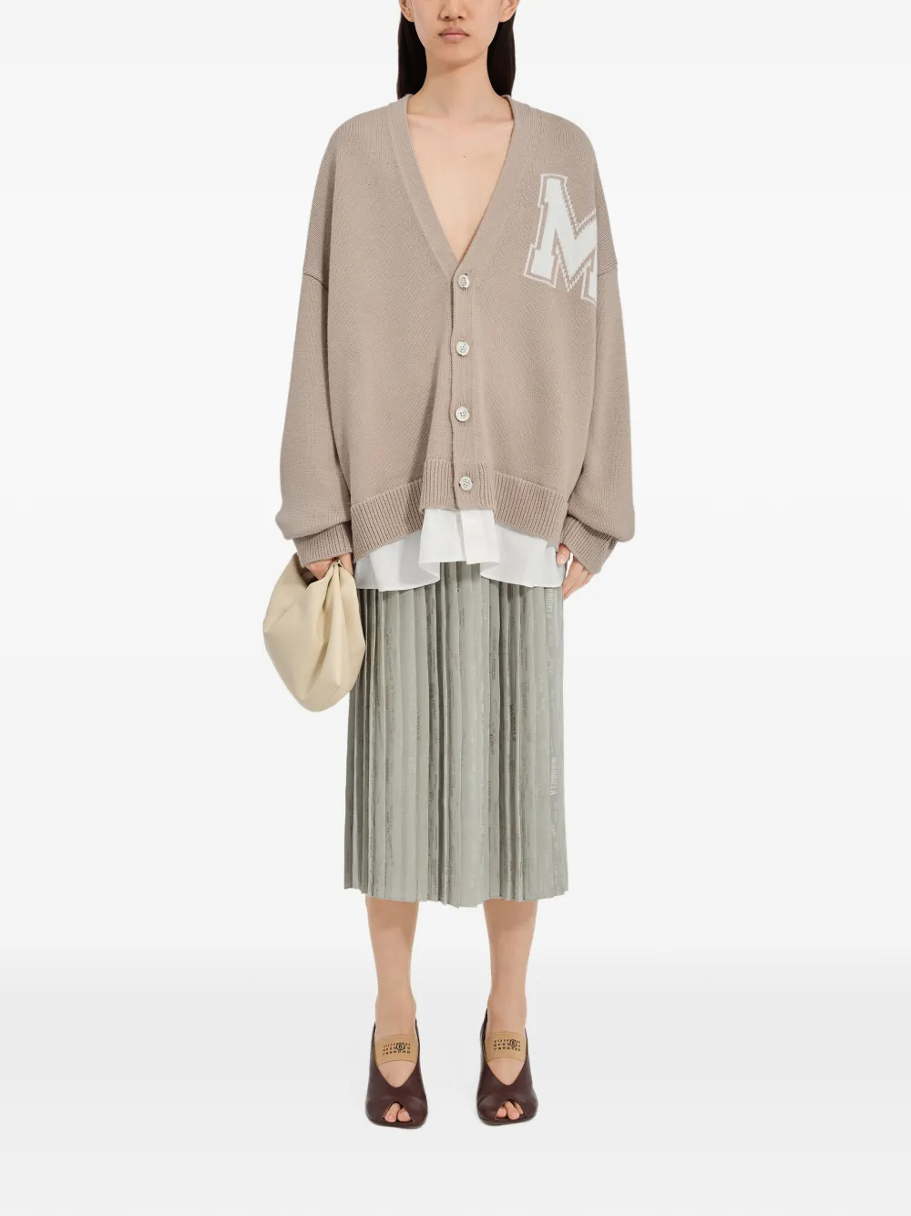 MM6 Maison Margiela Vest met V-hals Beige