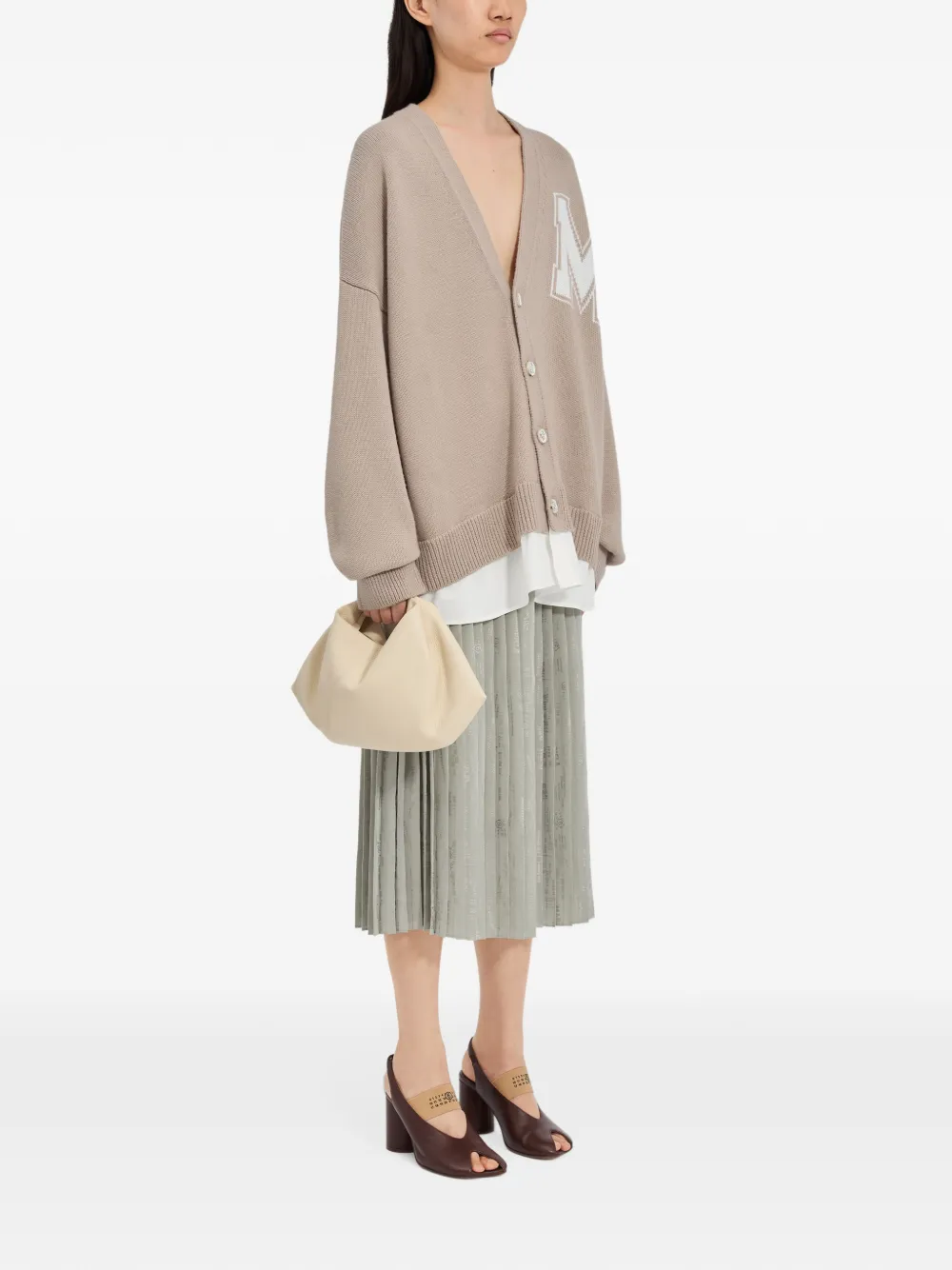 MM6 Maison Margiela Vest met V-hals Beige