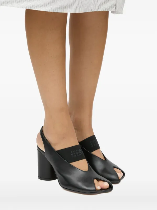 MM6 Maison Margiela open-toe Slingback Sandals | Black | FARFETCH SG