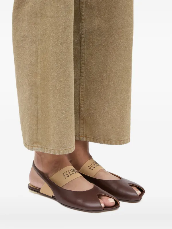 MM6 Maison Margiela Anatomic Numeric Slingback | Brown | FARFETCH