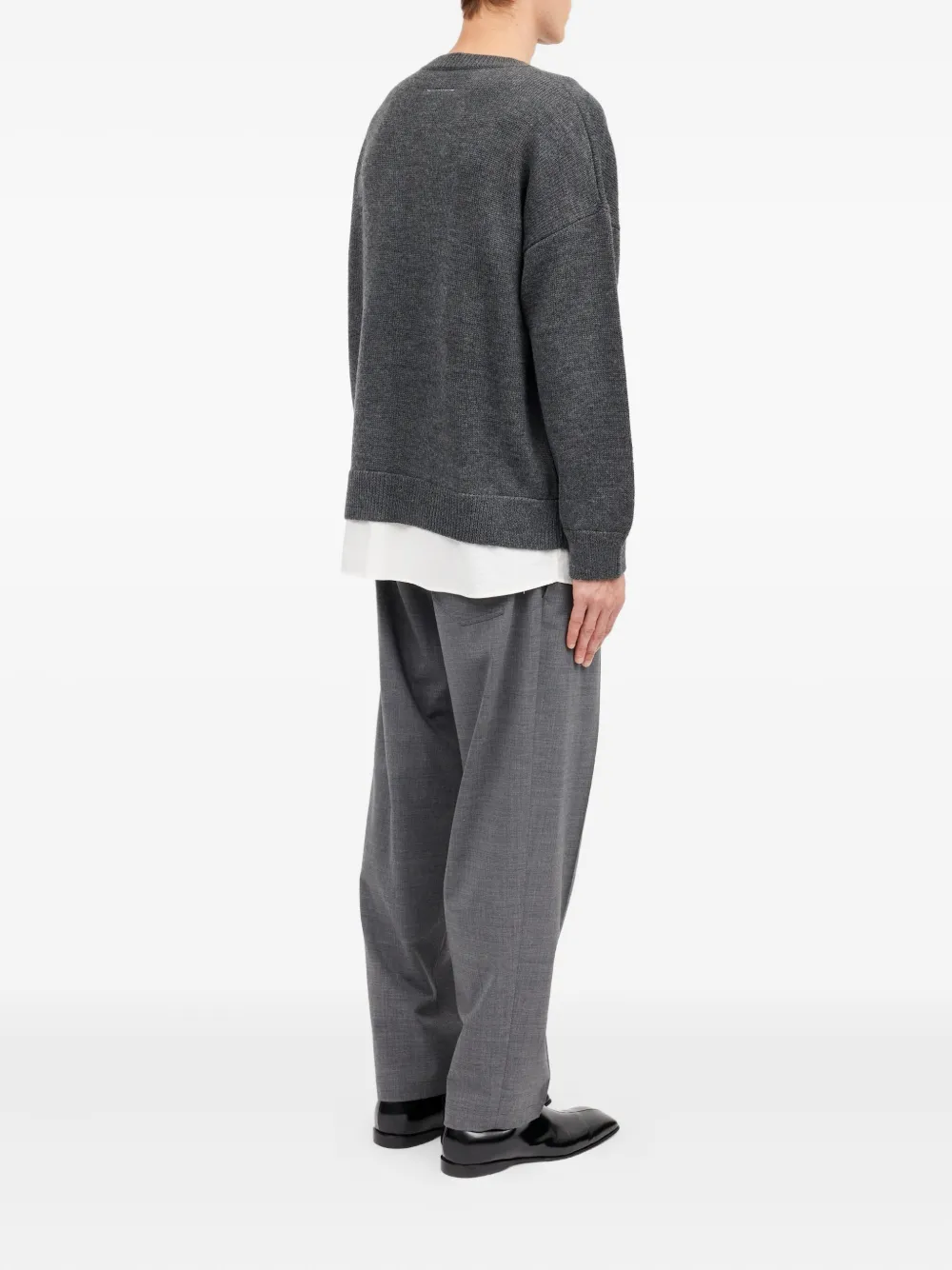 Mm6 Maison Margiela Knit Sweater Crew Neck Long Sleeves In Gray