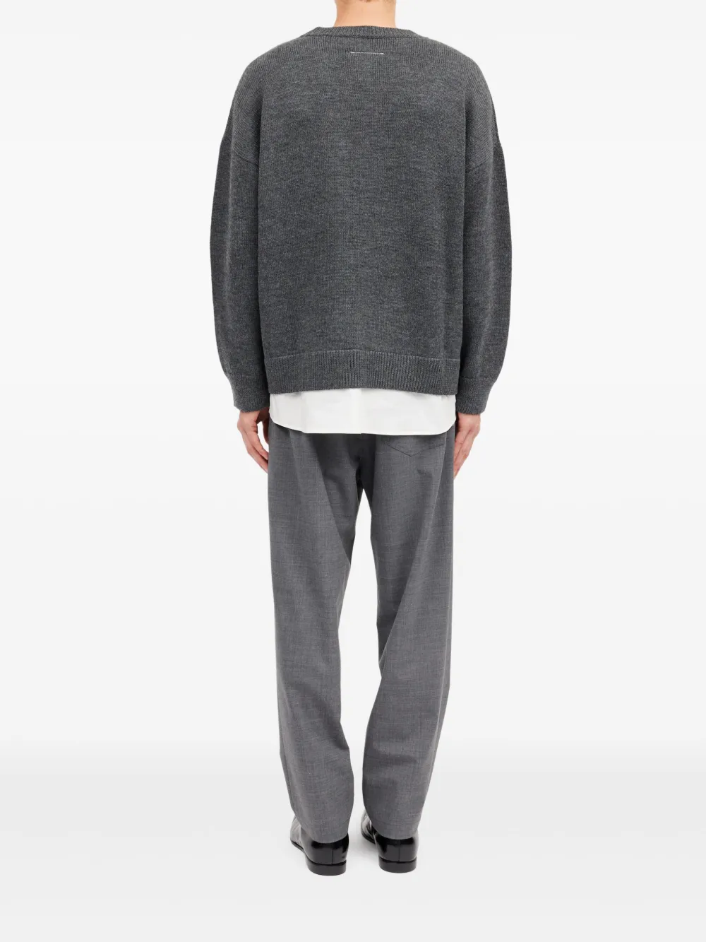 Mm6 Maison Margiela Knit Sweater Crew Neck Long Sleeves In Gray