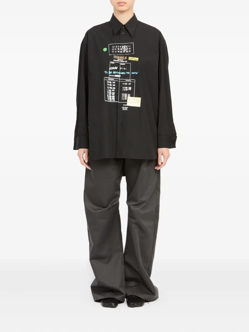 MM6 Maison Margiela Shirt met print - Zwart