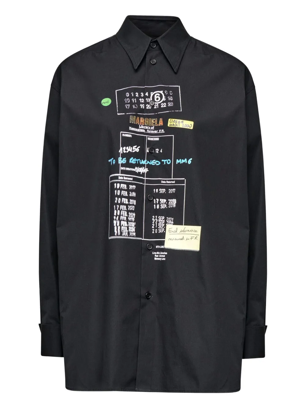MM6 Maison Margiela Camicia con stampa grafica - Nero