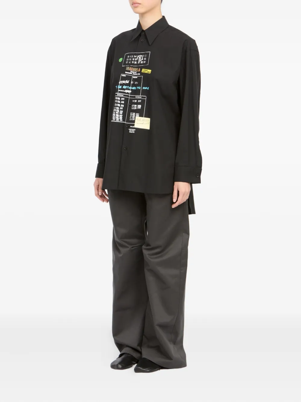 MM6 Maison Margiela Shirt met print Zwart