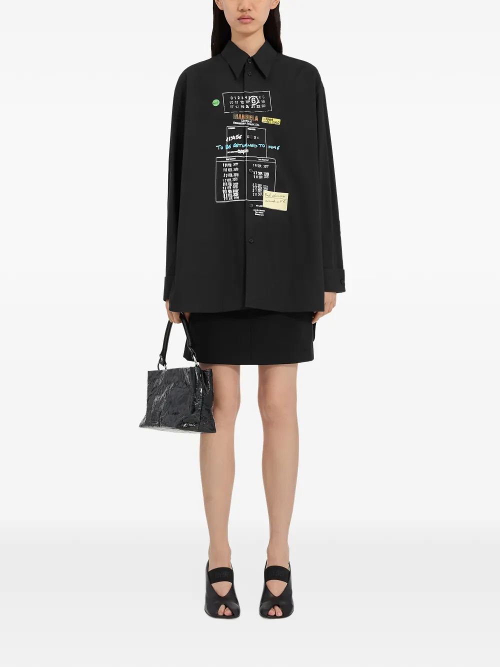 MM6 Maison Margiela Shirt met print Zwart