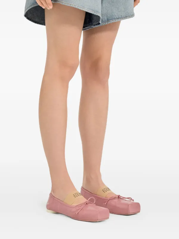 MM6 Maison Margiela スクエアトゥ フラットシューズ | ピンク