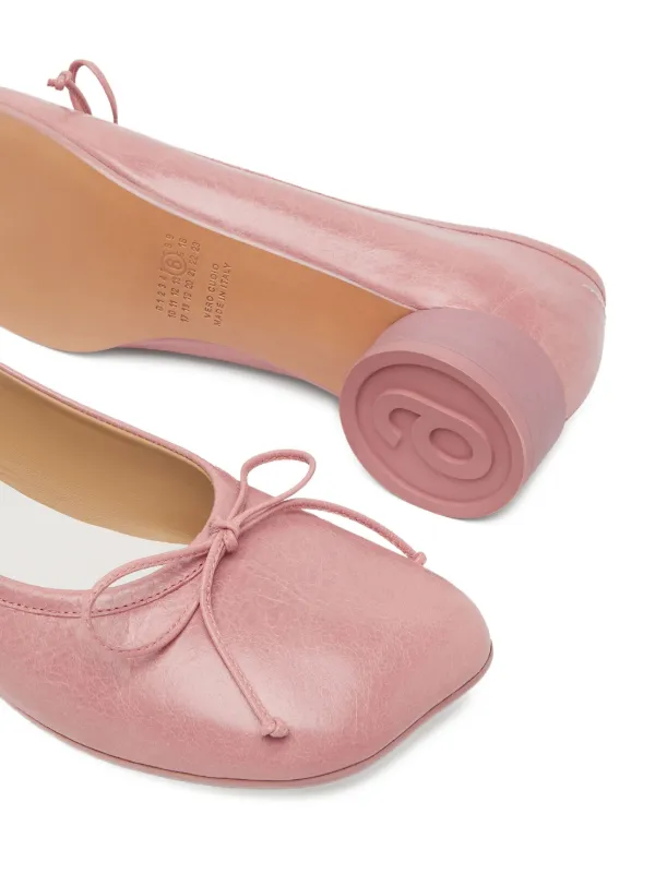 MM6 Maison Margiela ブロックヒール リボン パンプス | ピンク