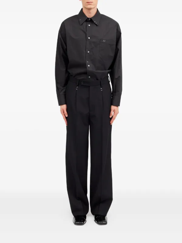 MM6 Maison Margiela ワイドパンツ | ブラック | FARFETCH JP