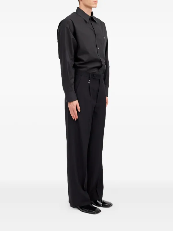 MM6 Maison Margiela ワイドパンツ | ブラック | FARFETCH JP
