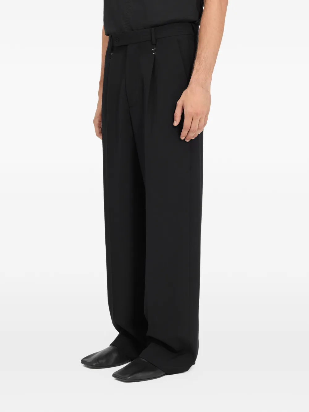 MM6 Maison Margiela Plooibroek met wijde pijpen Zwart