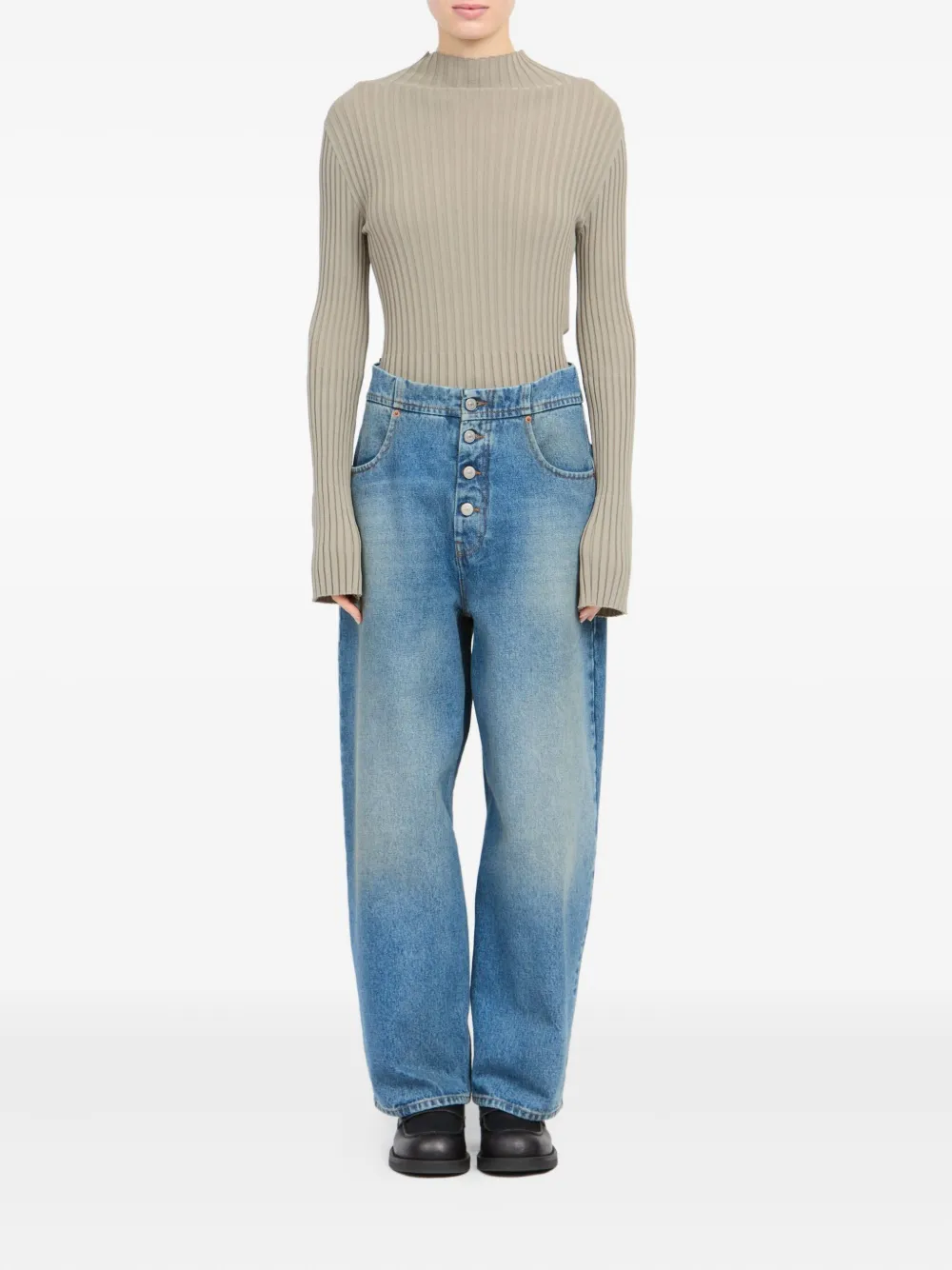 MM6 Maison Margiela Button jeans met vijf zakken - Blauw