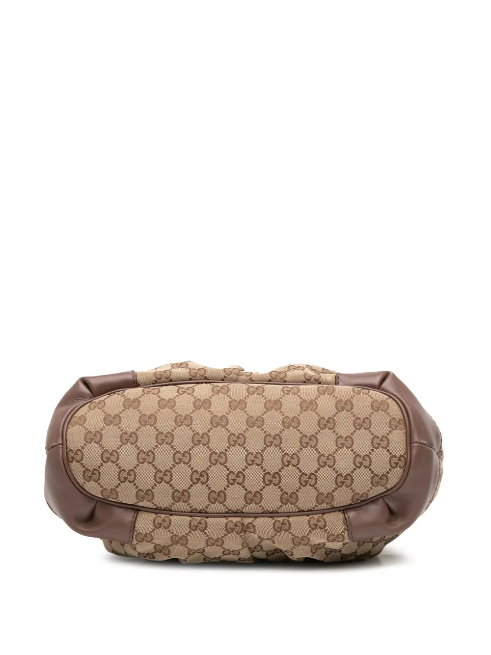 Pre-owned Gucci 2016-2025 Gg Canvas Sukey Satchel In Brown