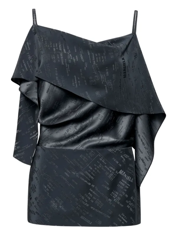 MM6 Maison Margiela Ruffled Open Back Top in Grey