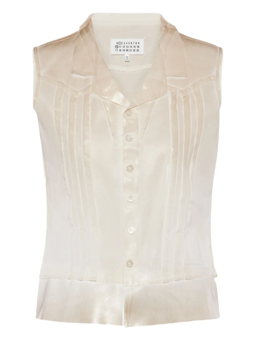 Maison Margiela Perforated Sleeveless Shirt In Neutral
