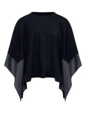 mm6 ブラック プリーツ ブラウス ポンチョ MM6 Maison Margiela（エムエムシックス・メゾン・マルジェラ
