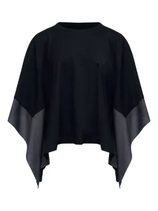 mm6 ブラック プリーツ ブラウス ポンチョ MM6 Maison Margiela ラウンドネック ブラウス | ブラック | FARFETCH JP