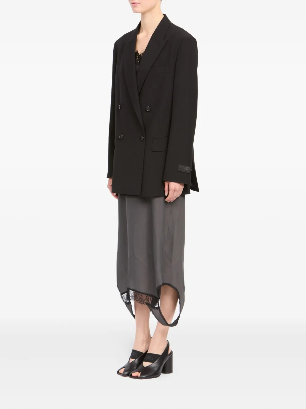 MM6 Maison Margiela Jack met dubbele rij knopen Zwart