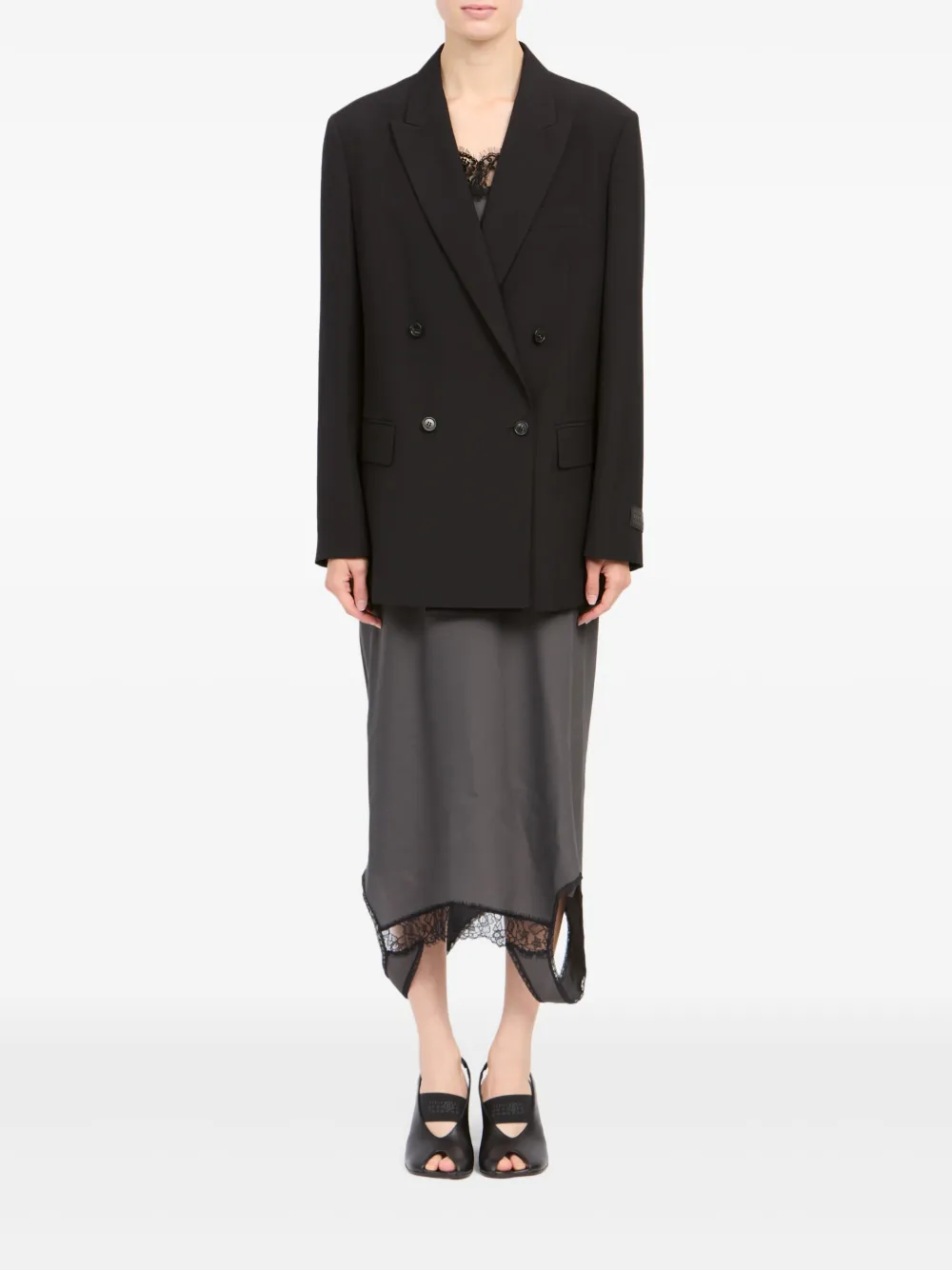 MM6 Maison Margiela Jack met dubbele rij knopen Zwart