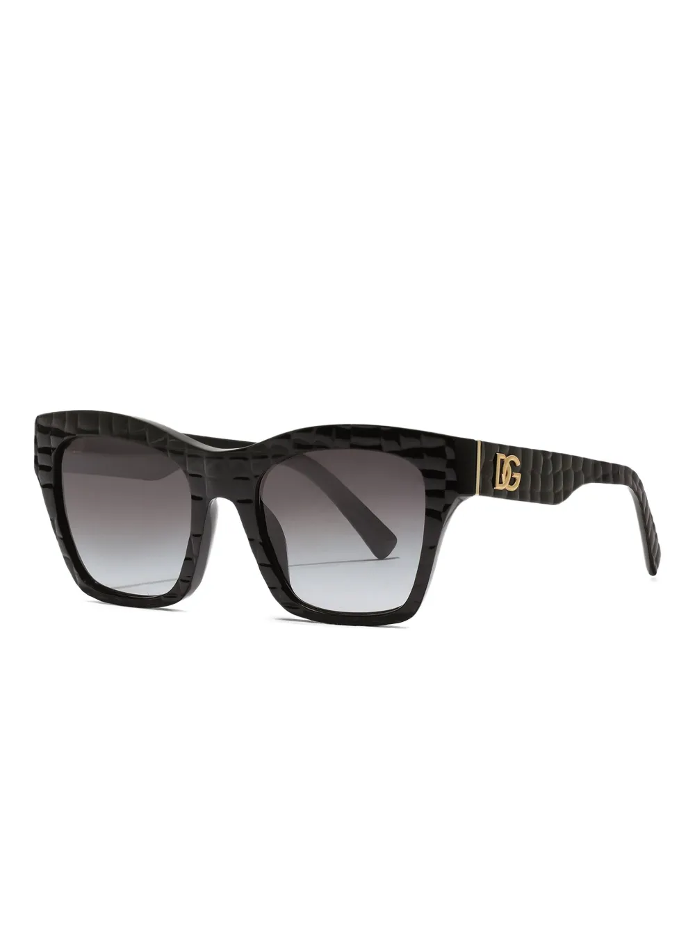 Dolce & Gabbana Eyewear DG Crossed textured square-frame sunglasses - Zwart