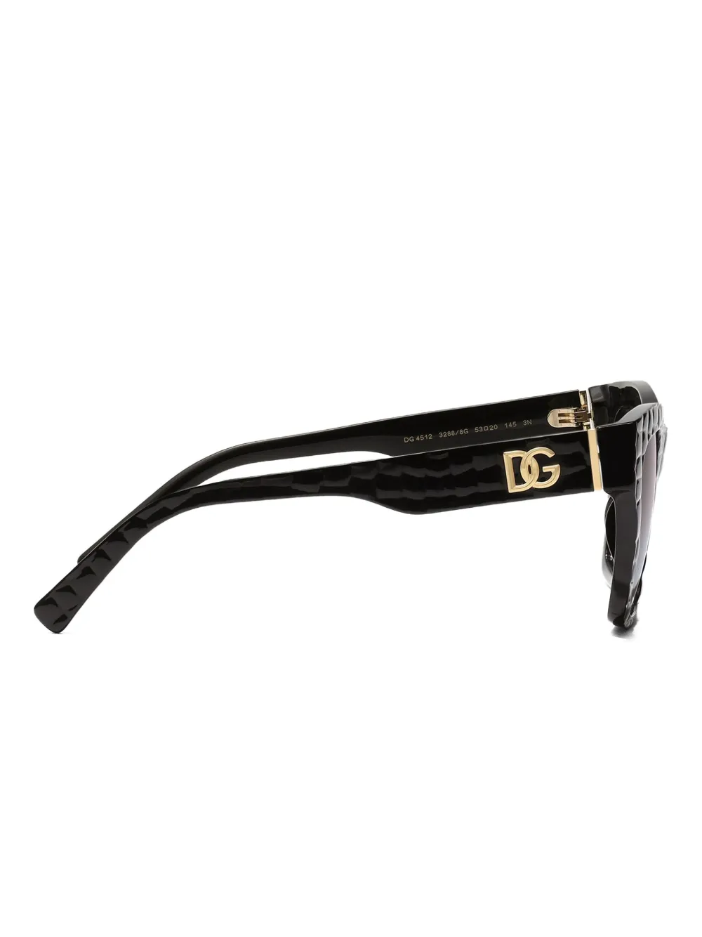 Dolce & Gabbana Eyewear DG Crossed zonnebril met vierkant montuur en textuur Zwart
