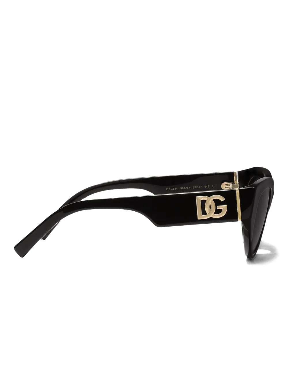 Dolce & Gabbana Dg Crossed Cat-eye Sunglasses In Black