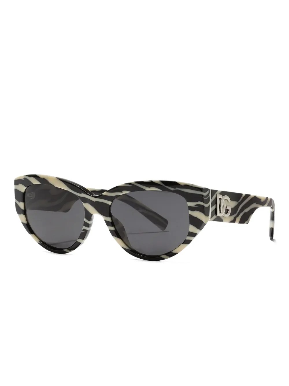 Dolce & Gabbana Eyewear DG geometric-frame zebra-print sunglasses - Zwart