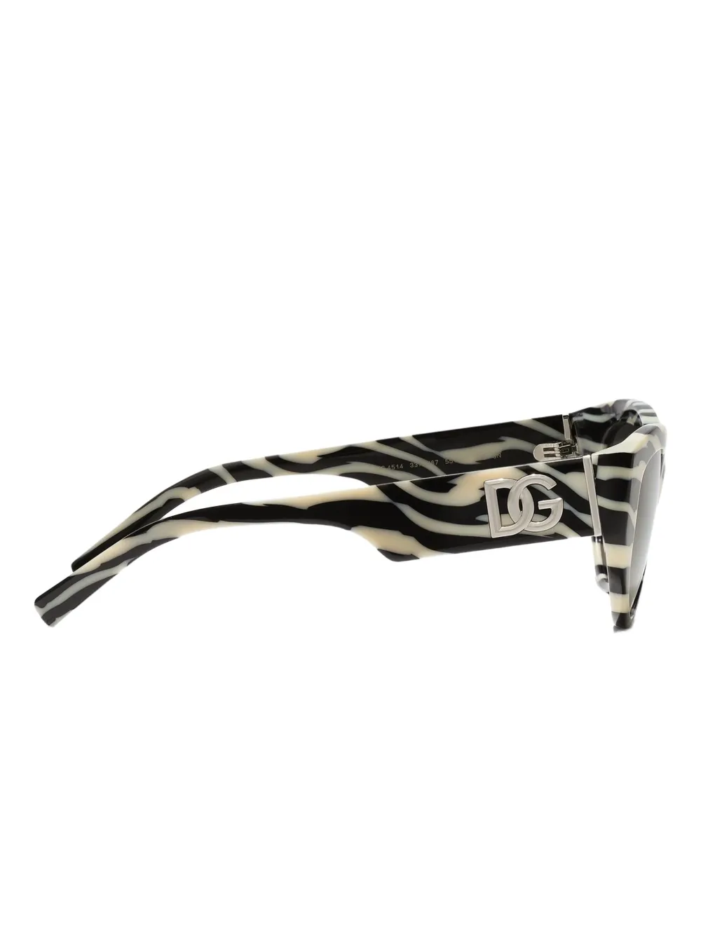 Dolce & Gabbana Eyewear DG zonnebril met geometrisch montuur en zebraprint Zwart
