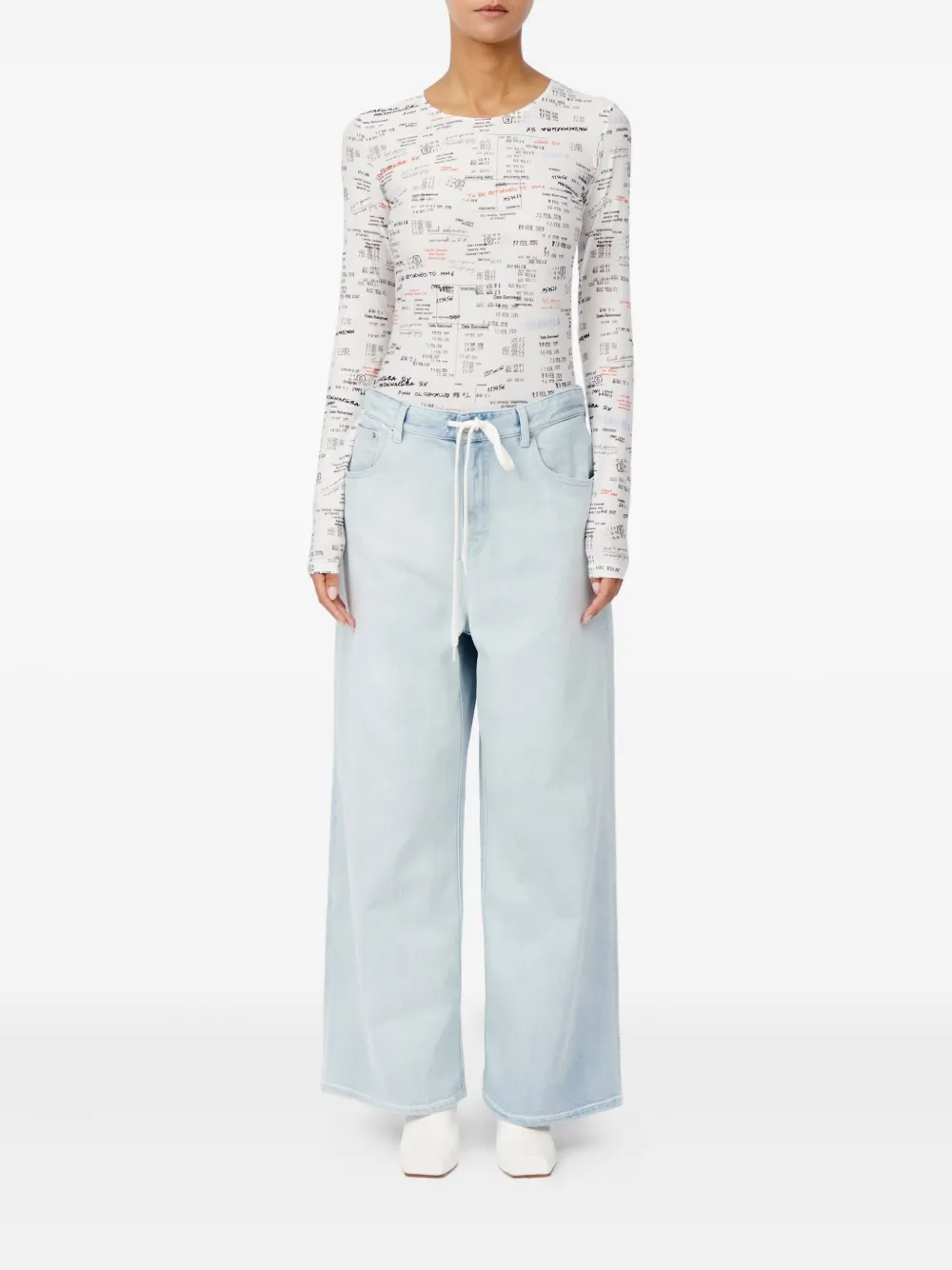 MM6 Maison Margiela Broek met vijf zakken en trekkoord Blauw