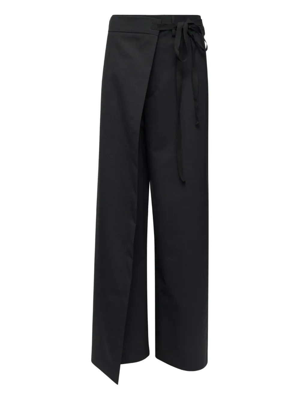 Mm6 Maison Margiela Tie Detail Tailored Trousers In Black