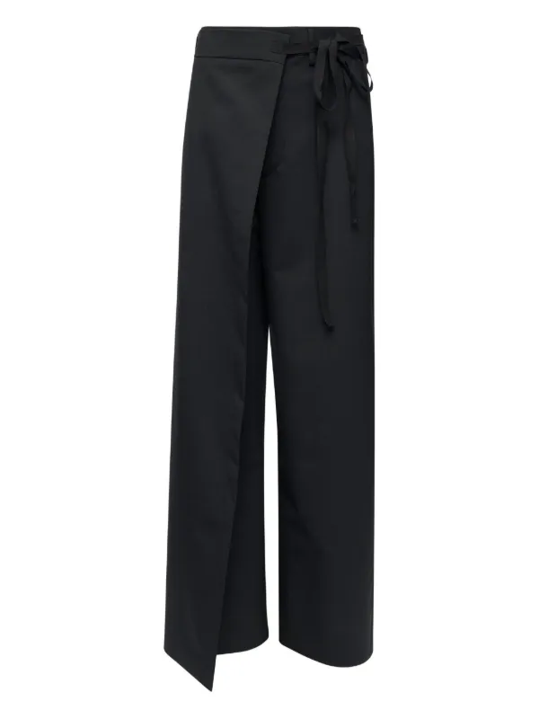 MM6 Maison Margiela Tie Detail Tailored Trousers in Black