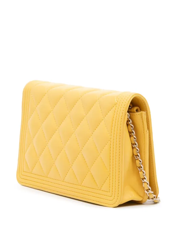 CHANEL Pre-Owned Portefeuille Boy Wallet On Chain (2018) Jaune