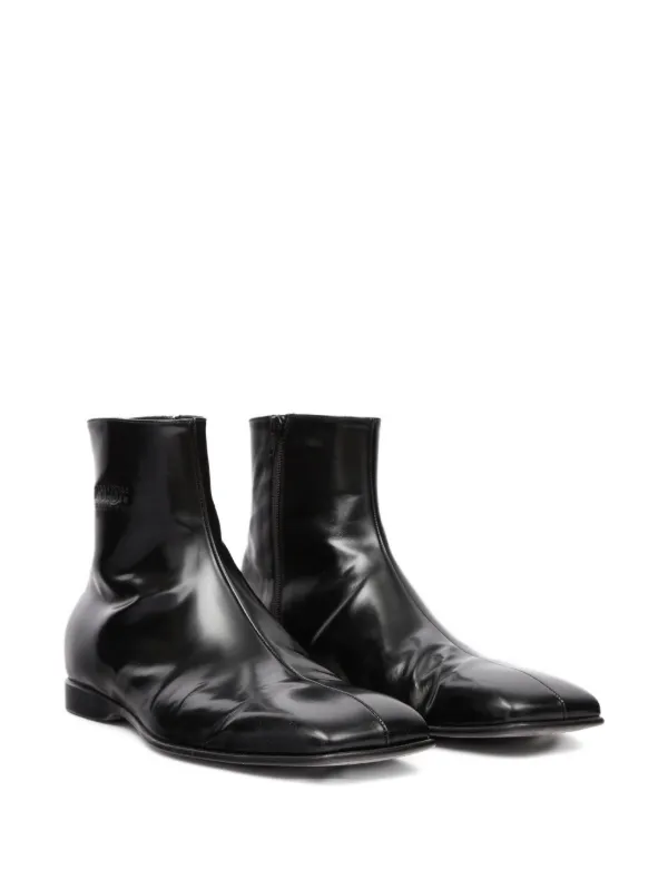 MM6 Maison Margiela square-toe Ankle Boots | Black | FARFETCH