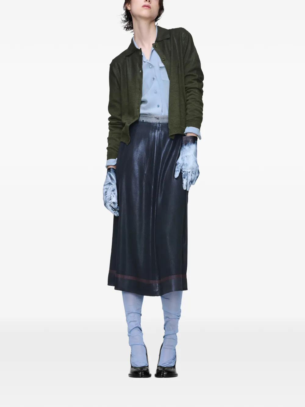 Maison Margiela Blouse met lange mouwen en zak - Blauw