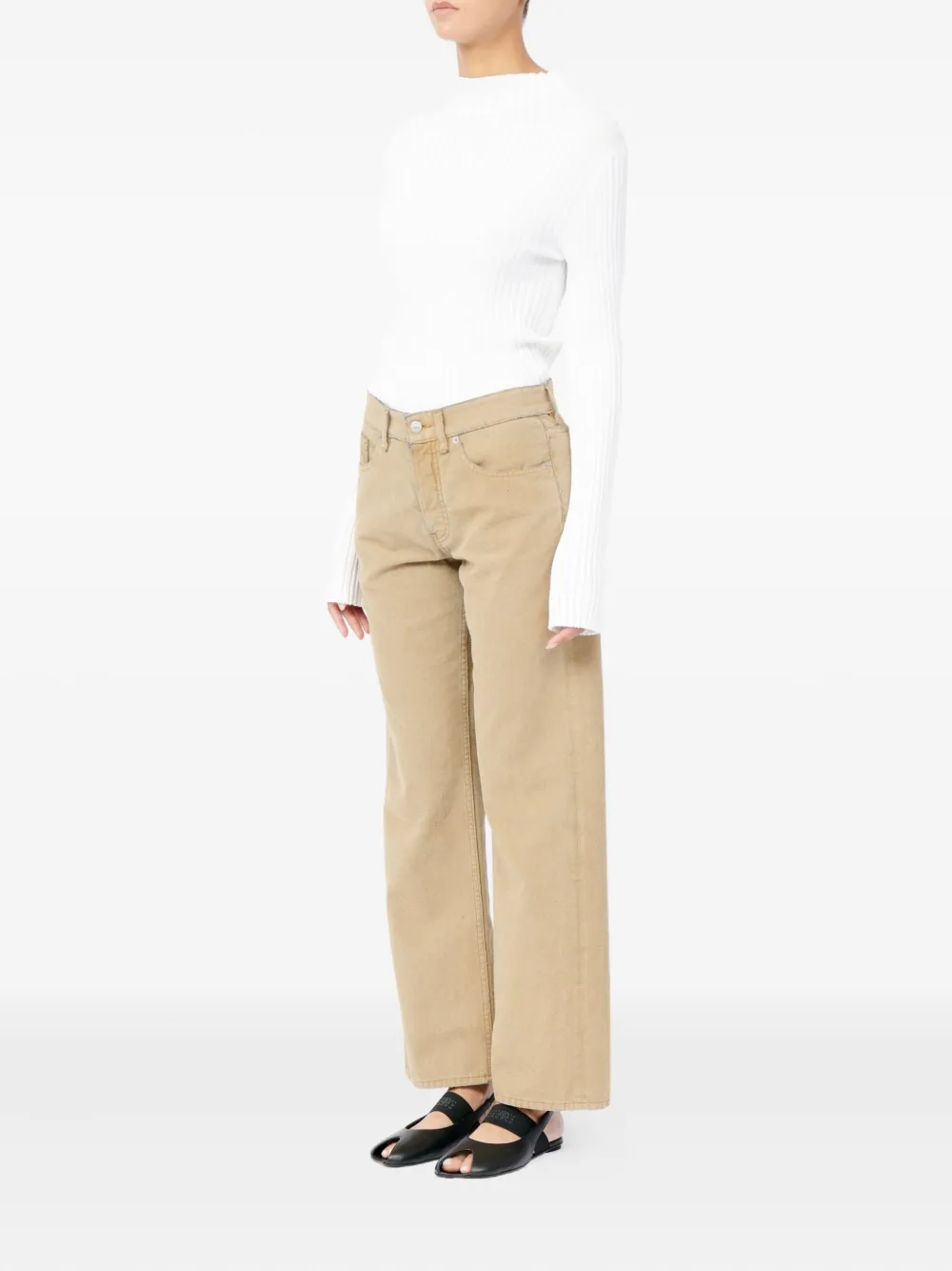 MM6 Maison Margiela Broek met knoopsluiting Beige