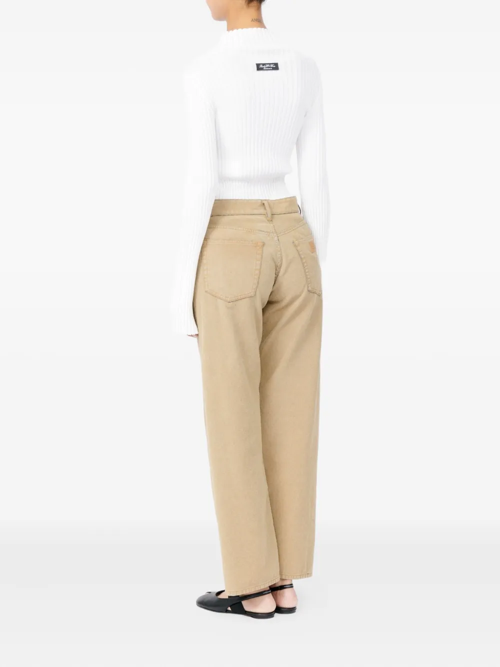 MM6 Maison Margiela Broek met knoopsluiting Beige