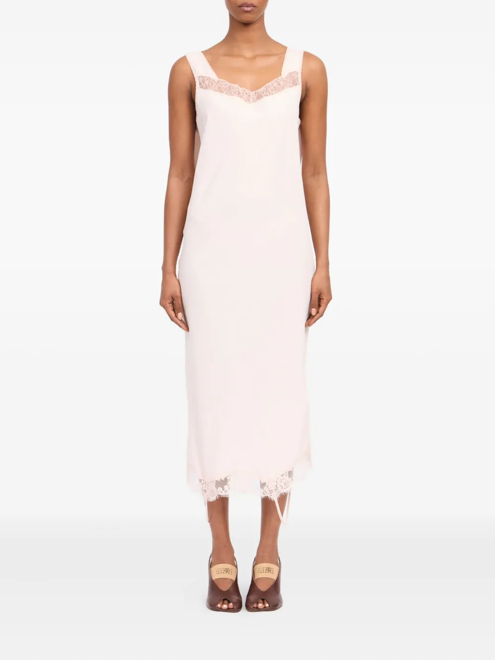 MM6 Maison Margiela Midi-jurk met kant Roze