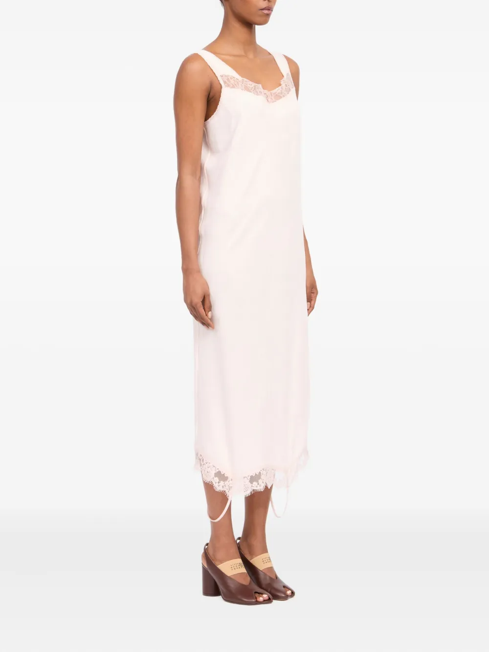 MM6 Maison Margiela Midi-jurk met kant Roze