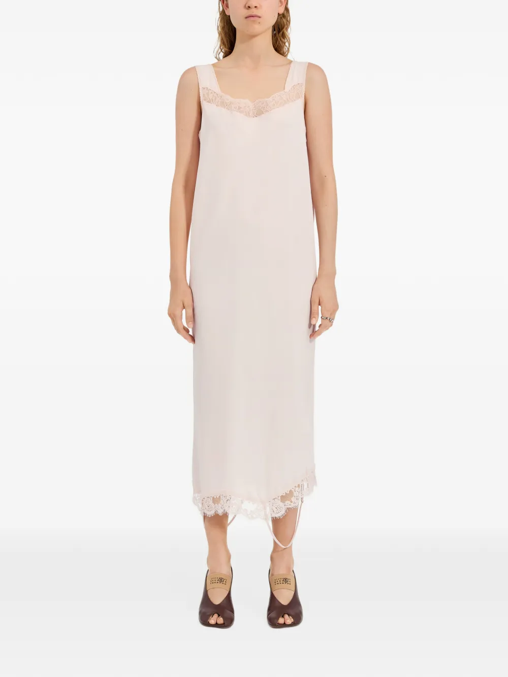 MM6 Maison Margiela Midi-jurk met kant Roze