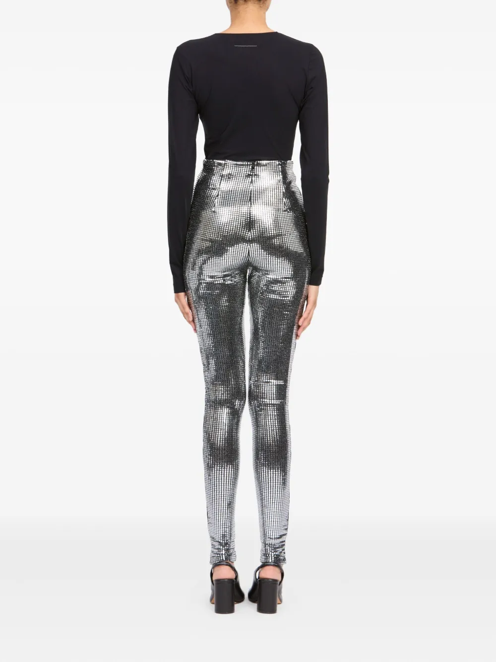 MM6 Maison Margiela Pantalon met pailletten Zilver