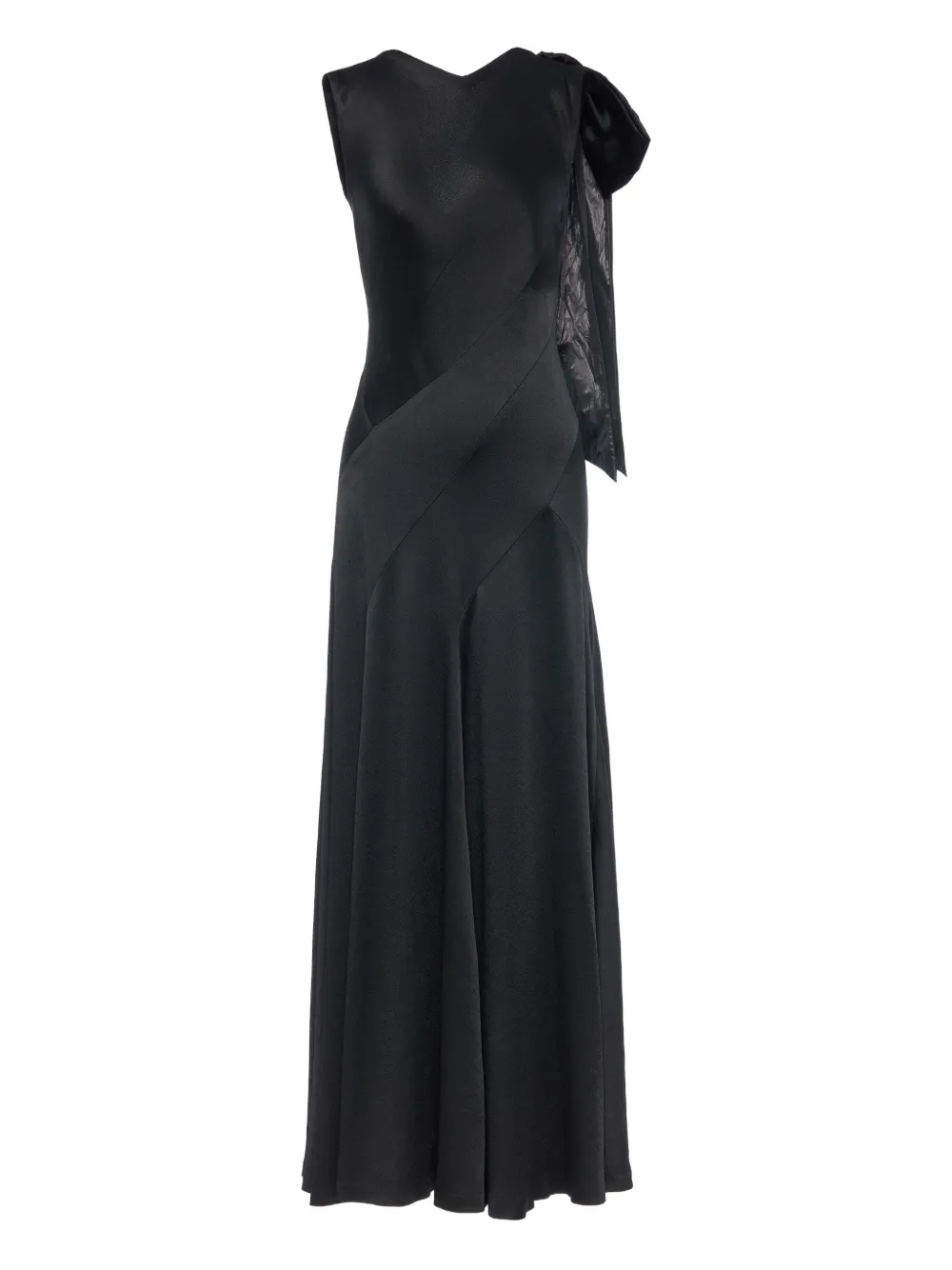 Maison Margiela Bow-detail Asymmetric Gown In Black