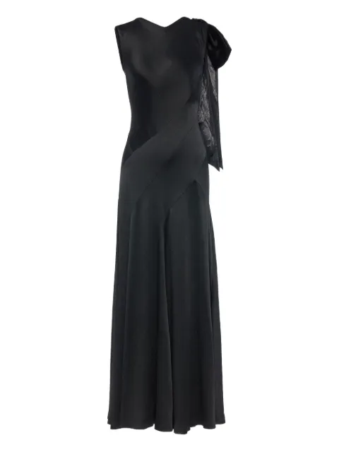 Maison Margiela vestido largo con detalle de moño y cuello en V