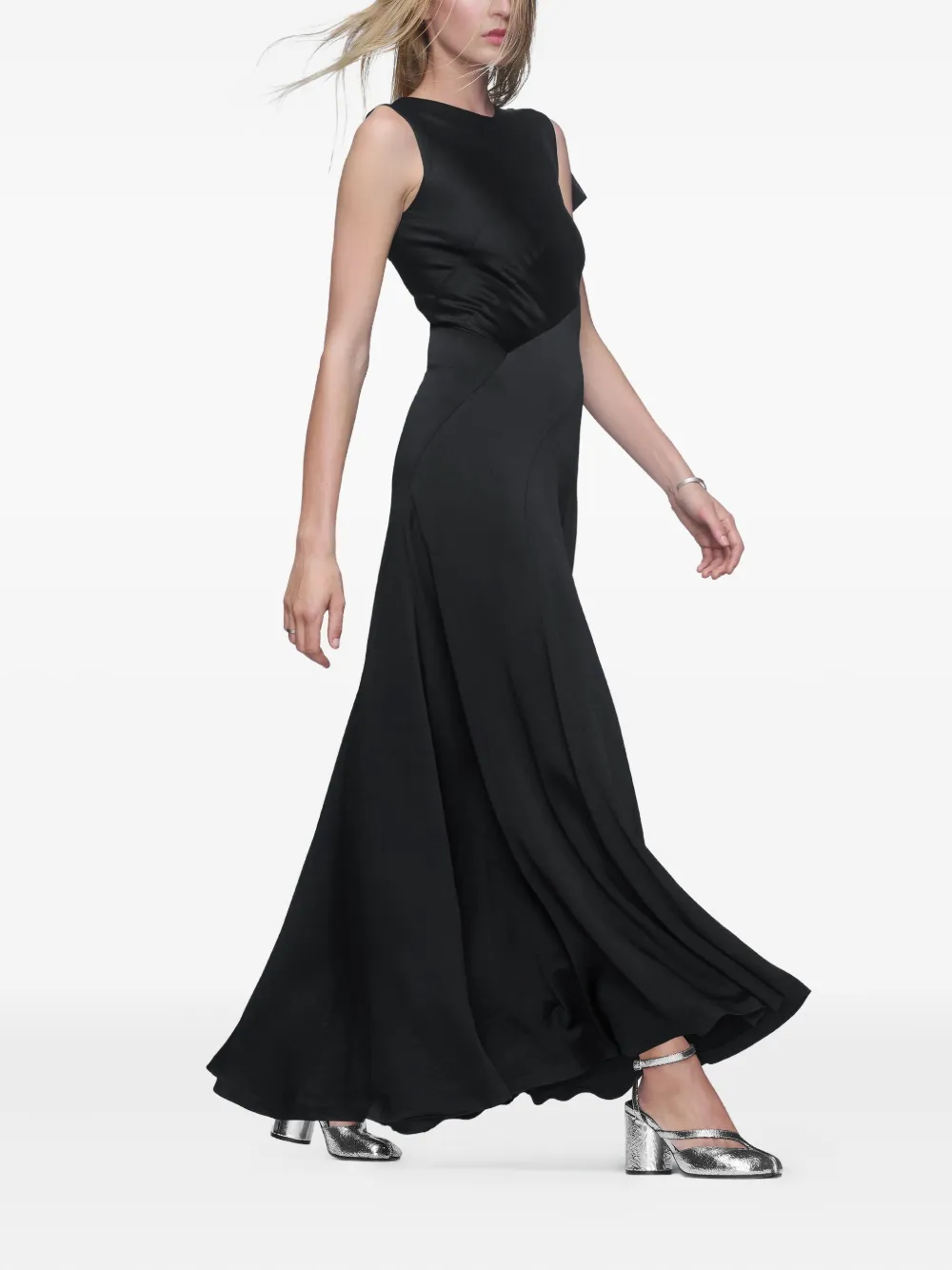 Maison Margiela Bow-detail Asymmetric Gown In Black