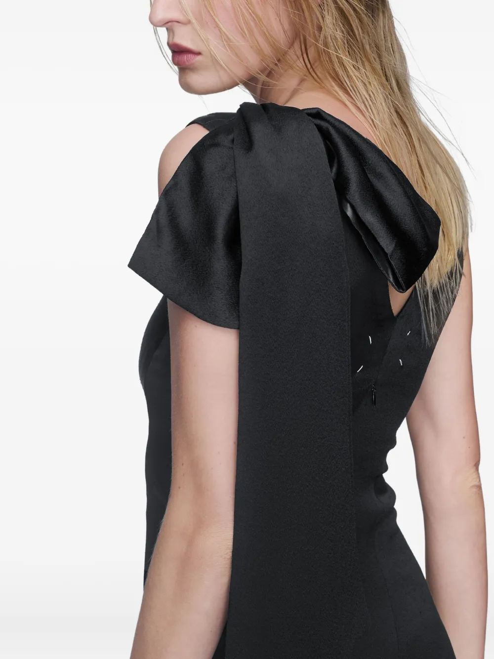 Maison Margiela Bow-detail Asymmetric Gown In Black