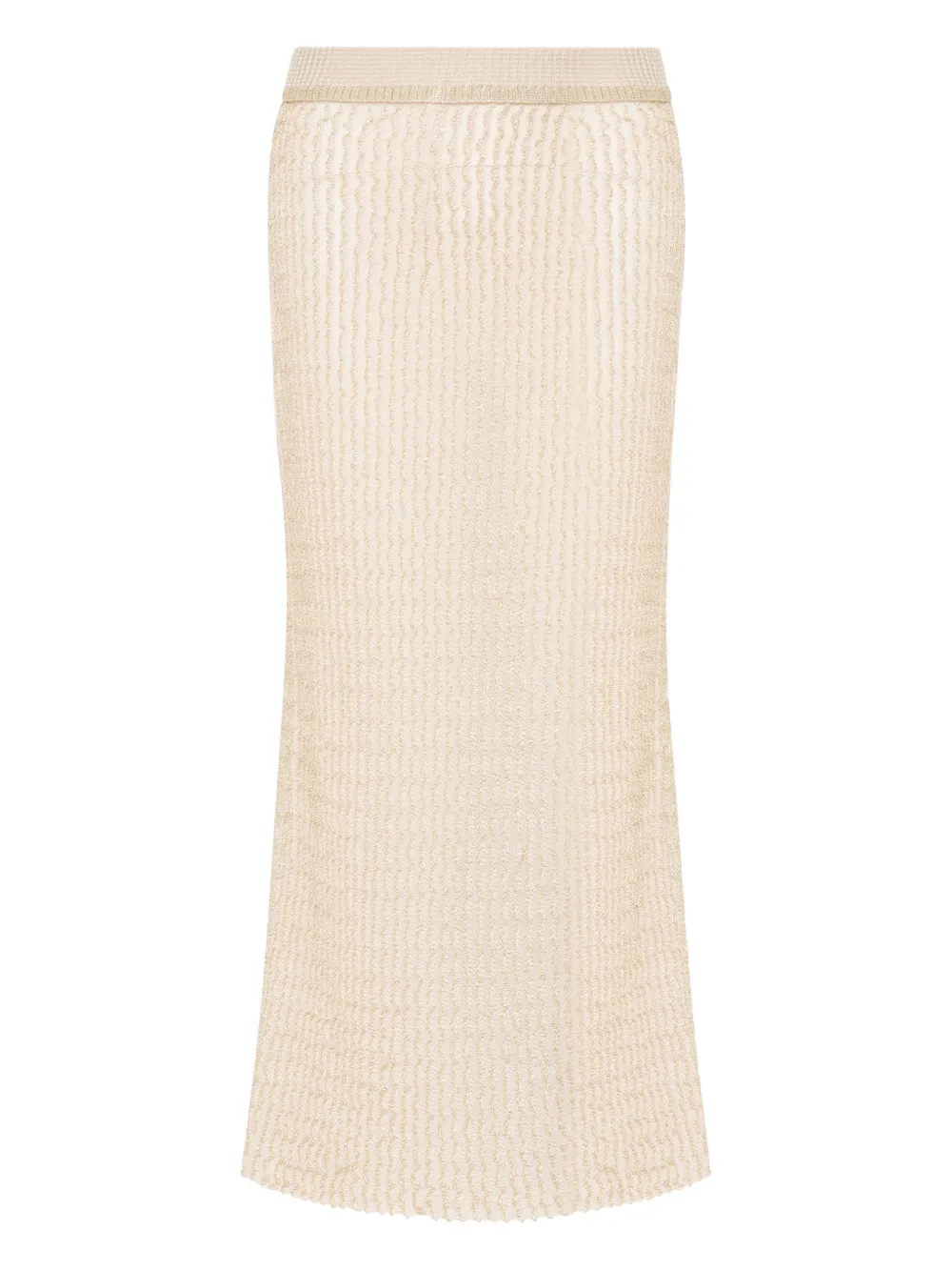 Maison Margiela Ribbed-knit Midi Skirt In Neutral
