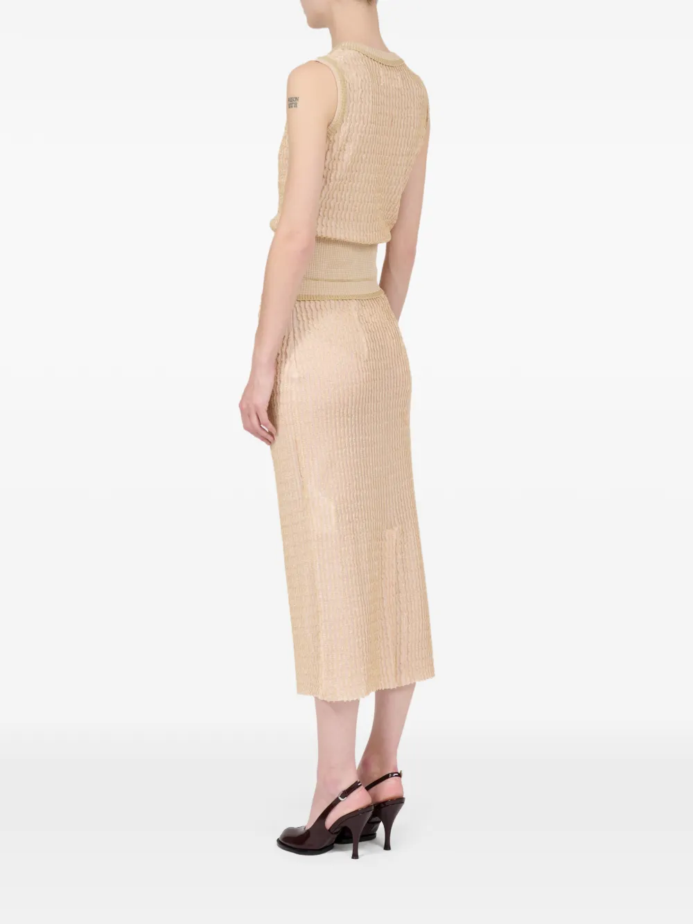 Maison Margiela Ribgebreide rok Beige
